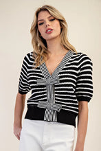 Load image into Gallery viewer, 4845-Striped V-Neck Knit Cardigan
