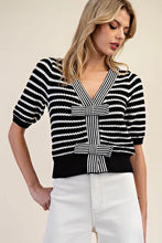Load image into Gallery viewer, 4845-Striped V-Neck Knit Cardigan
