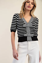 Load image into Gallery viewer, 4845-Striped V-Neck Knit Cardigan
