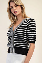 Load image into Gallery viewer, 4845-Striped V-Neck Knit Cardigan
