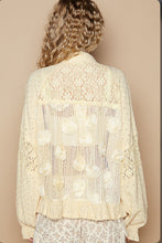 Load image into Gallery viewer, 4935- POL PEARL AND LACE TRIM SHACKET-BANANA MOUSSE
