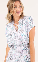 Load image into Gallery viewer, 5036- PRINTED LACE UP RESS-LAVENDER/AQUA
