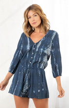 Load image into Gallery viewer, 5033- L/S V-NECK TIE DYE ROMPER-INDIGO
