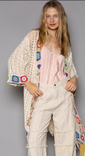 Load image into Gallery viewer, 4116- POL OVERSIZED CARDIGAN WITH FRINGE
