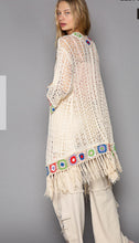 Load image into Gallery viewer, 4116- POL OVERSIZED CARDIGAN WITH FRINGE
