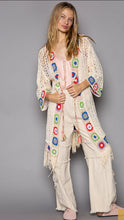 Load image into Gallery viewer, 4116- POL OVERSIZED CARDIGAN WITH FRINGE
