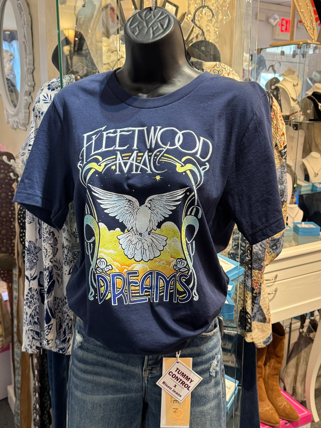 5210-Fleetwood Mac Vintage Band Graphic Tee-NAVY