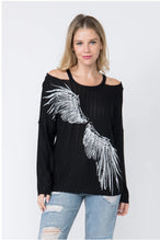 Load image into Gallery viewer, 5495-Cut Out Long Sleeve Top with Wings
