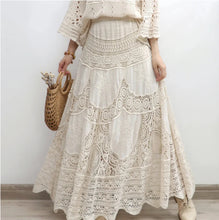 Load image into Gallery viewer, 5386-Bohemian Chic Crochet Lace Flare Maxi Skirt
