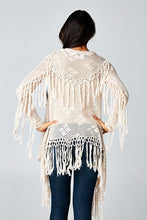 Load image into Gallery viewer, 4056-Crochet Knit Fringe Hem Cardigan
