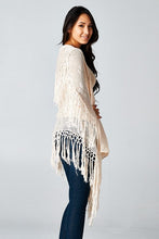 Load image into Gallery viewer, 4056-Crochet Knit Fringe Hem Cardigan
