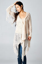 Load image into Gallery viewer, 4056-Crochet Knit Fringe Hem Cardigan
