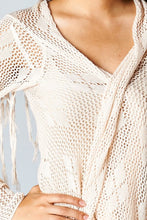 Load image into Gallery viewer, 4056-Crochet Knit Fringe Hem Cardigan
