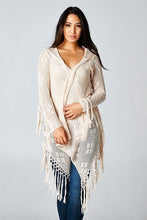 Load image into Gallery viewer, 4056-Crochet Knit Fringe Hem Cardigan
