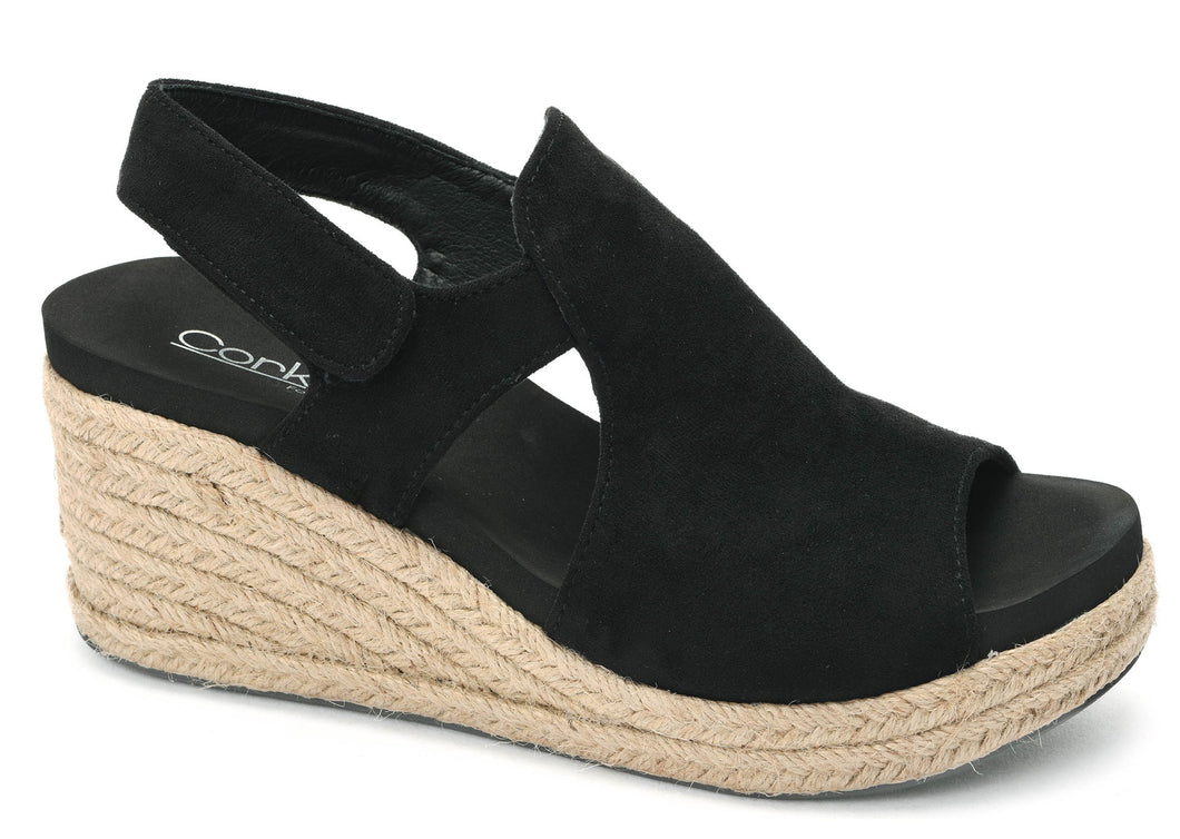 5273-POSE Black Faux Suede-BLACK