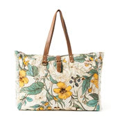 5325- MYRA.Lovely Florals Weekender Bag In Light Green