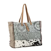5322- MYRA.Green Floral Print Weekender Bag