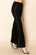 Load image into Gallery viewer, 5695- STUDDED STRETCH SUEDE FLARE PANTS
