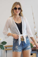 Load image into Gallery viewer, 6105-TEXTURED CHIFFON FRONT TIE BOLERO-WHITE
