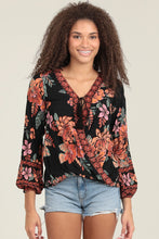 Load image into Gallery viewer, 5445- Surplus Neckline Long Sleeve Printed Blouse
