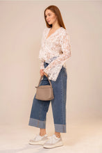 Load image into Gallery viewer, 5945- V-Neck Peplum Lace Blouse
