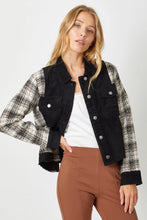 Load image into Gallery viewer, 5764-Plaid Sleeve Corduroy Jacket
