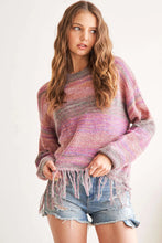 Load image into Gallery viewer, 4693- Pull Over Fringe Sweater-multi
