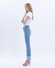 Load image into Gallery viewer, 5559- VERVET HR Rhinestone Cuffed Slim Straight Jeans
