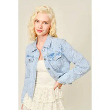 Load image into Gallery viewer, 6484- Embroidered Denim Jacket
