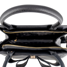 Load image into Gallery viewer, 6538- Cross Large Bow Vegan Leather Satchel Handbag-BLACK
