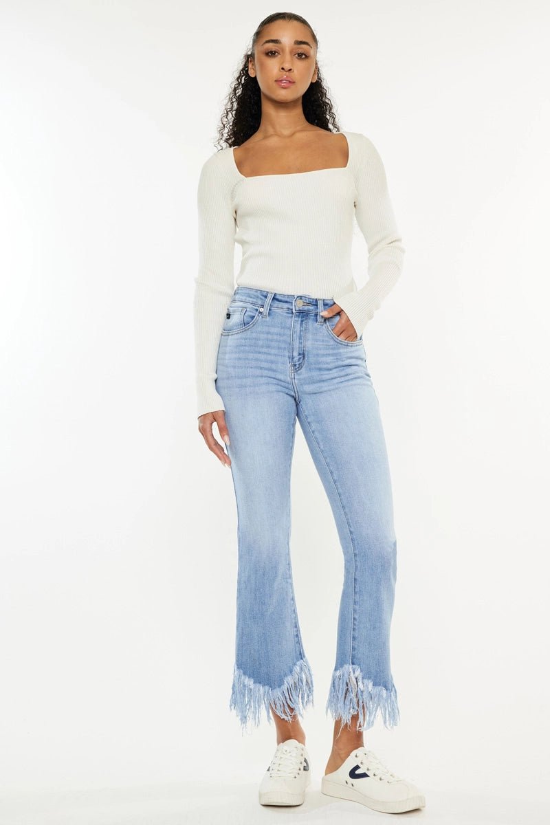 5252- KAN CAN High Rise Crop Bootcut Denim