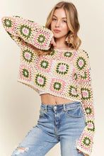 Load image into Gallery viewer, 4652-Multicolor Crochet Crop Top-NATURAL
