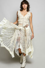 Load image into Gallery viewer, 5903- POL HIGH LOW SKIRT-CREAM
