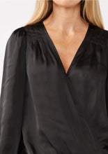 Load image into Gallery viewer, 5441-V-Neck Raglan Sleeve Top-BLACK
