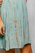 Load image into Gallery viewer, 5801- POL Boho Mirror Embroidery V-Neck Sleeveless Dress
