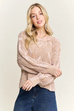 Load image into Gallery viewer, 5733-Ribbed Textured Knit Sweater-KHAKI
