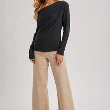 Load image into Gallery viewer, 6410- One Off Shoulder Knit Top-ASH
