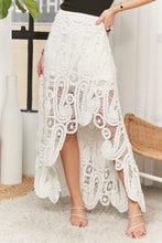 Load image into Gallery viewer, 5067-Crochet Lace High Low Maxi Skirt-WHITE
