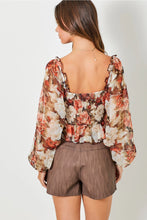 Load image into Gallery viewer, 4706-Floral Square Neck Long Sleeve
