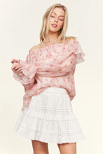 Load image into Gallery viewer, 5978-Lightweight Chiffon Off Shoulder -ROSE FLOWER
