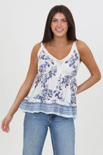 Load image into Gallery viewer, 6079- V Neck Lace Trim Side Ties Tank Top
