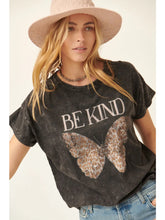 Load image into Gallery viewer, 4094-Be Kind Butterfly Mineral Washed Graphic Tee
