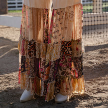 Load image into Gallery viewer, 5889-Boho Ruffled Tiered Wide Leg Knit &amp; Print Pants
