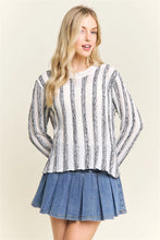 Load image into Gallery viewer, 5779-VERTICAL Textured Stripe Sweater-IVORY
