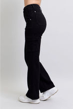 Load image into Gallery viewer, 5418-  JUDY BLUE HIGH WAIST CARGO WIDE-BLACK
