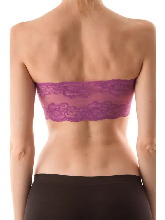 4464-Seamless Bandeau with Lace Back-NUDE