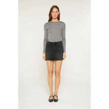 Load image into Gallery viewer, 5877- MICA-High Rise Raw Hem Mini Skirt-INK
