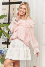 Load image into Gallery viewer, 5977-Lightweight Chiffon Off Shoulder -PINK
