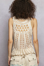 Load image into Gallery viewer, 5899- POL CROCHET HALTER TOP W/ SHELLS-ONE SIZE -BEIGE
