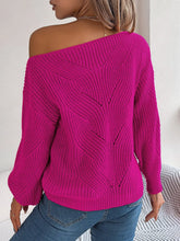Load image into Gallery viewer, 5598-Boat Neck Cable Knit Pullover Sweater-ROSE RED
